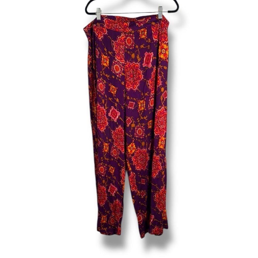 NWT The Hippie Shake Floral Pull On Wide Leg Pants Size 14 Visions of the Canyon